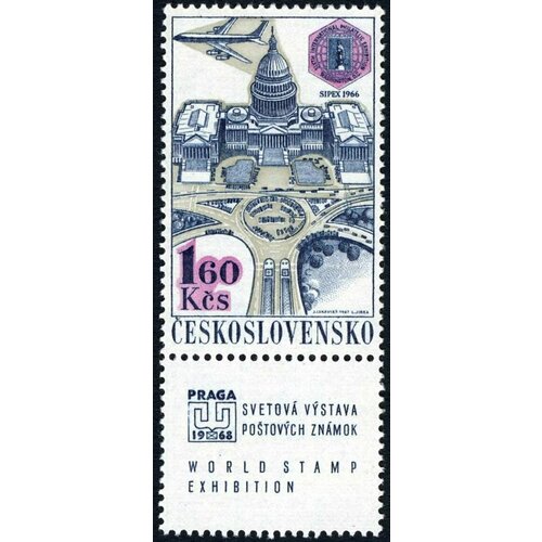 (1967-071) Марка + купон Чехословакия Вашингтон, 66 Международная выставка марок Прага '68 (2) 1967 068 марка купон чехословакия стамбул 63 международная выставка марок прага 68 2 ii