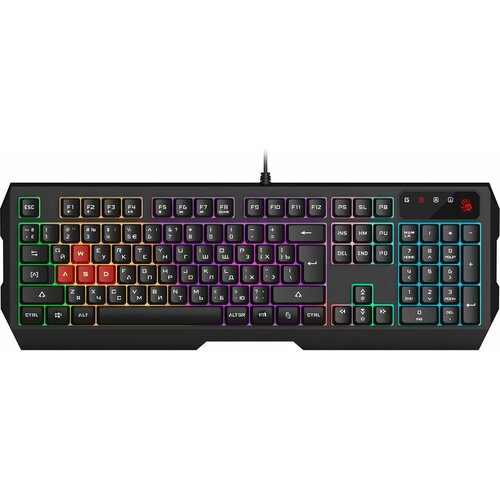 Клавиатура A4Tech Bloody B130N черный USB Multimedia for gamer LED подставка для запястий B130N 349800₽