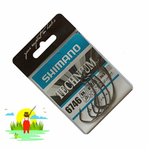 Крючок Офсетный рыболовный SHIMANO 6746 № 2/0 5 шт. / Крючки для рыбалки Японские