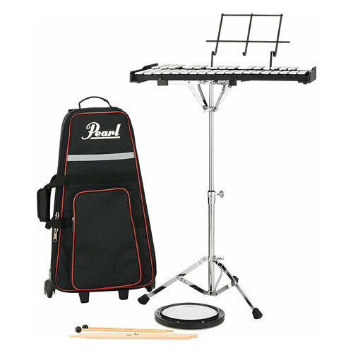 PEARL / Япония Training percussion kit Pearl PK-910 - 2 1/2 octave metallophone, 8 inch practice pad and mallets in a backpack case for education. колотушки для металлофона pearl ppm 41s