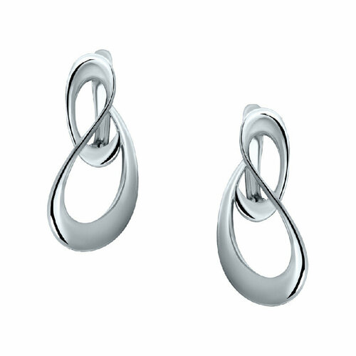 Серьги серебро, 925 проба, белый, золотой