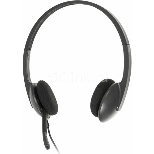 Наушники с микрофоном Logitech H340 темно-серый 18м накладные USB оголовье 981-000509 543900₽