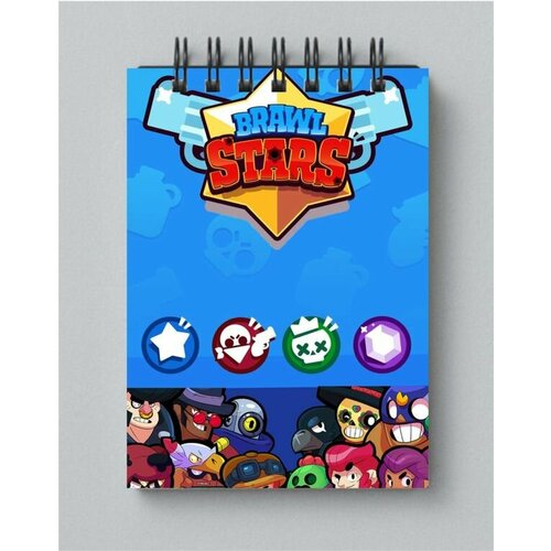 Блокнот Бравл старс, Brawl stars №4 с логотипом и бравлами, А5 printio блокнот бравл старс