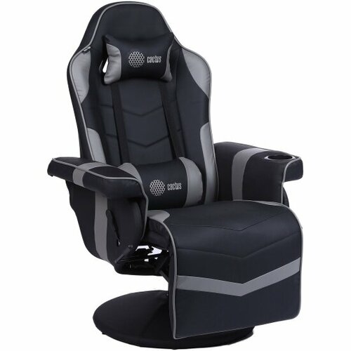 Кресло геймерское CACTUS CS-CHR-GS200BLG черный/серый сиденье черный/серый эко. кожа металл черный подст