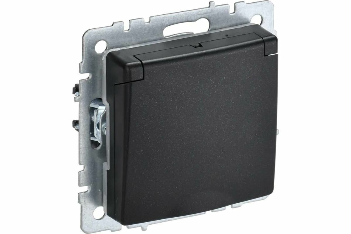 фото Розетка с крышкой с заземлением 1-местная IEK BRITE 16А IP44 (комплект из 2 шт)