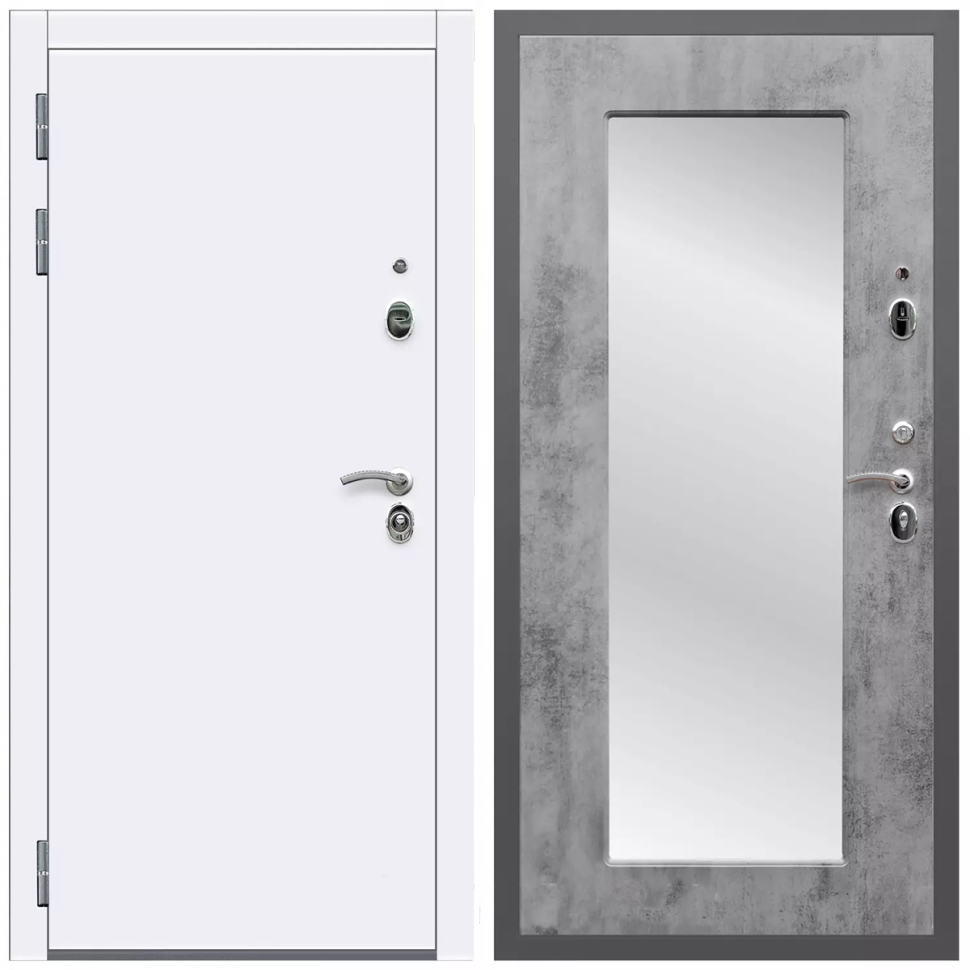 Дверь входная Армада Кварц / ФЛЗ-Пастораль, Бетон темный МДФ панель 16 мм с зеркалом