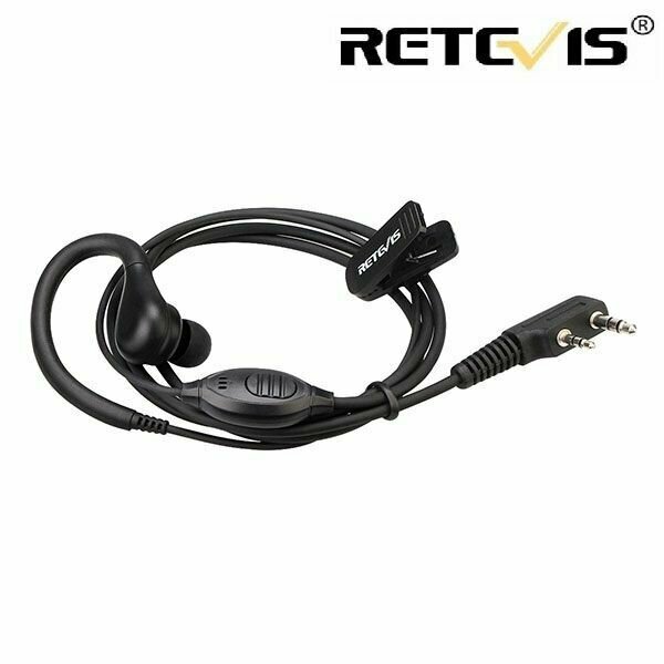 Гарнитура наушник Retevis EEK007 для рации радиостанции Baofeng Kenwood Retevis TYT QYT MYT разъем Кенвуд 2 PIN