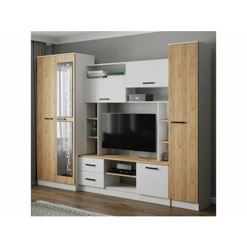 Гостиная Соло белый/дуб крафт золотой