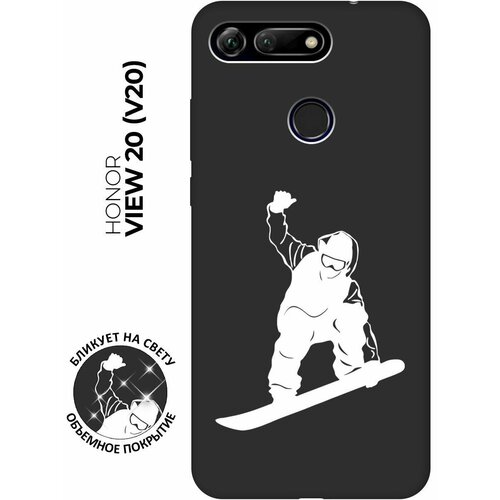 Матовый чехол Snowboarding W для Honor View 20 (V20) / Хонор Вив 20 с 3D эффектом черный матовый чехол basketball для honor view 20 v20 хонор вив 20 с эффектом блика черный