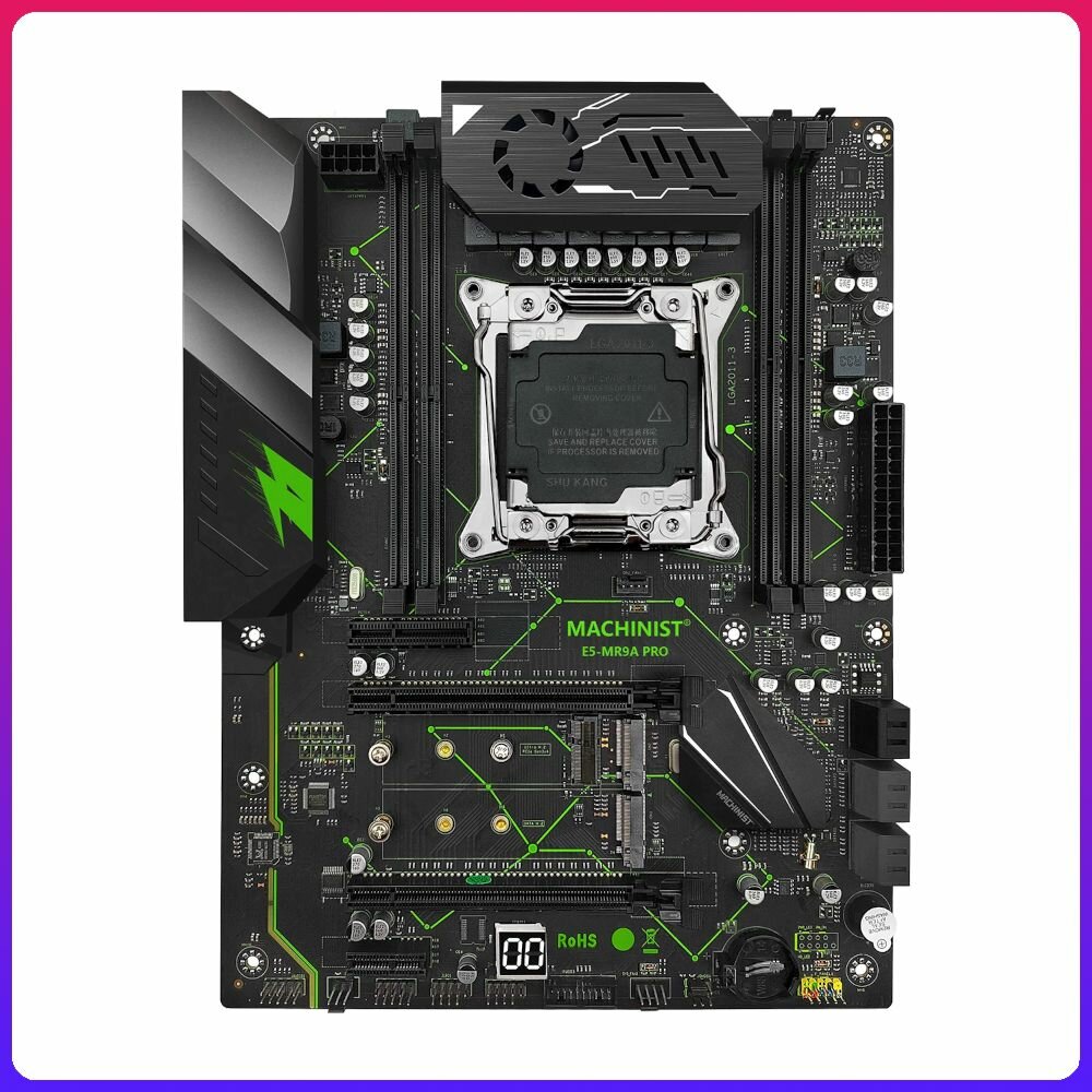 Материнская плата 2011-3 Machinist X99 MR9A PRO (X99 B85, 4DDR4 4CH, 2x PCI-Ex16, PCI-Ex4, PCI-Ex1, 2x M2 NVME, M2 Wi-Fi, USB 3.0, GBLAN, ATX) — фото 2