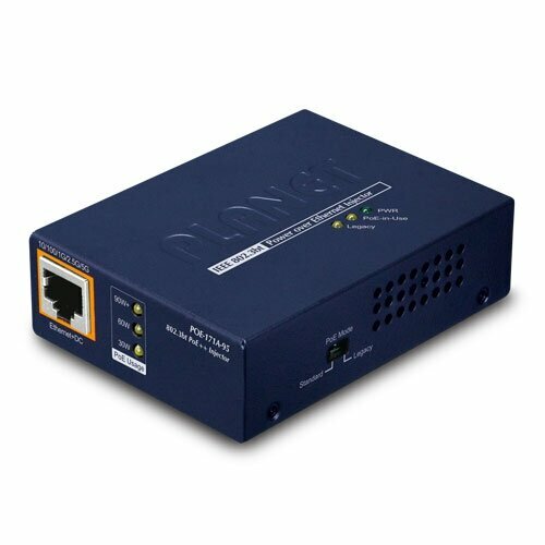 адаптер planet poe 175 95 Однопортовый мультигигабитный инжектор PLANET POE-171A-95 802.3bt PoE++ (95 Вт)