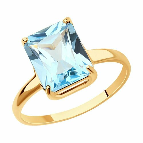 фото Кольцо diamant online, золото, 585 проба, топаз, размер 16.5