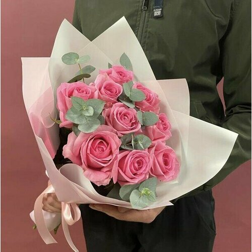 Букет розы розовые Flawery