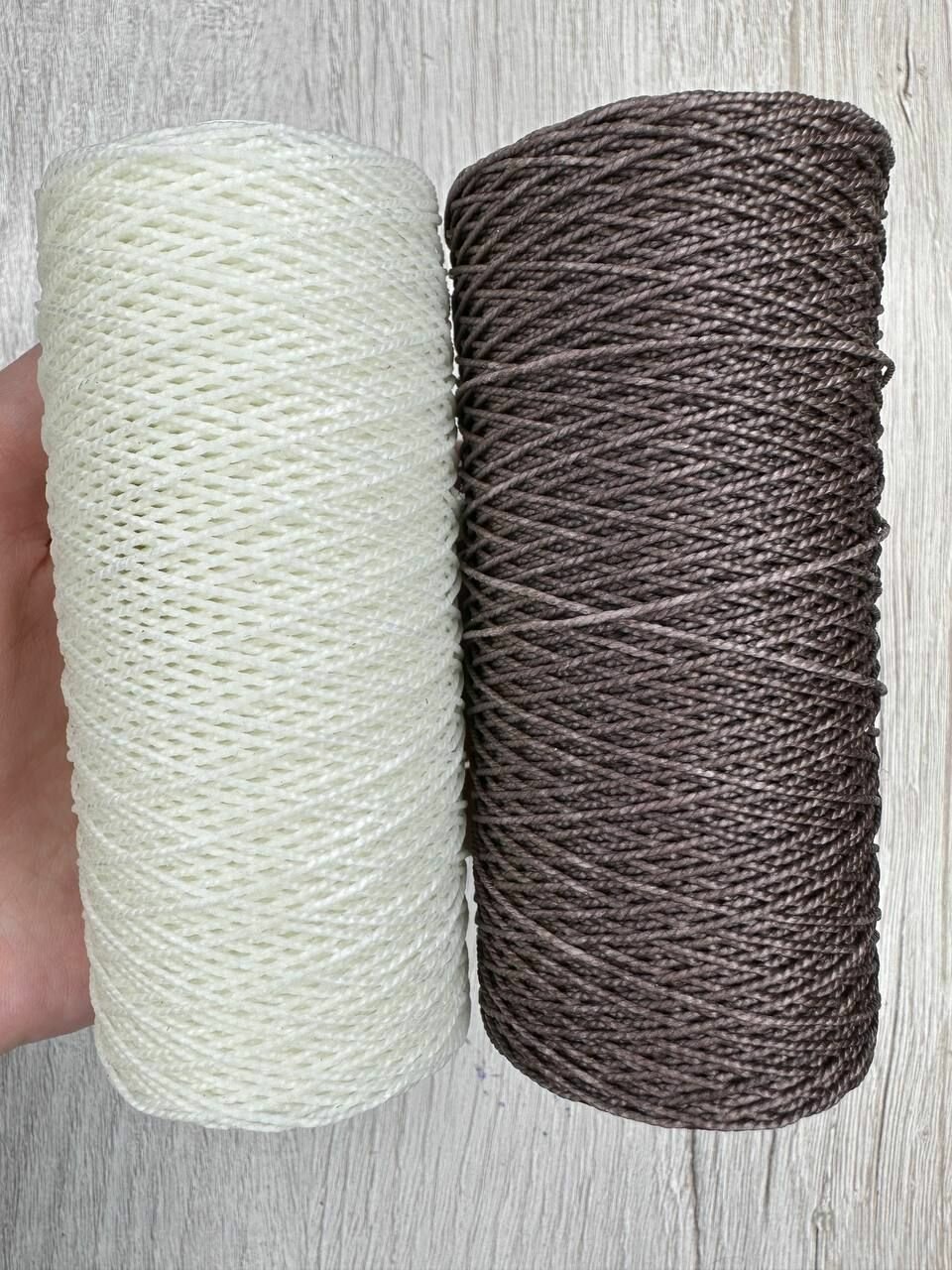 фото Нитки капроновые обувные для шитья 50м 3 шт(белая, коричневая и черная)