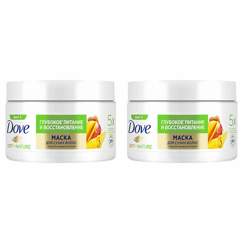 Маска для волос Dove, глубокое питание и восстановление, аромат манго, 300 мл, 2 шт