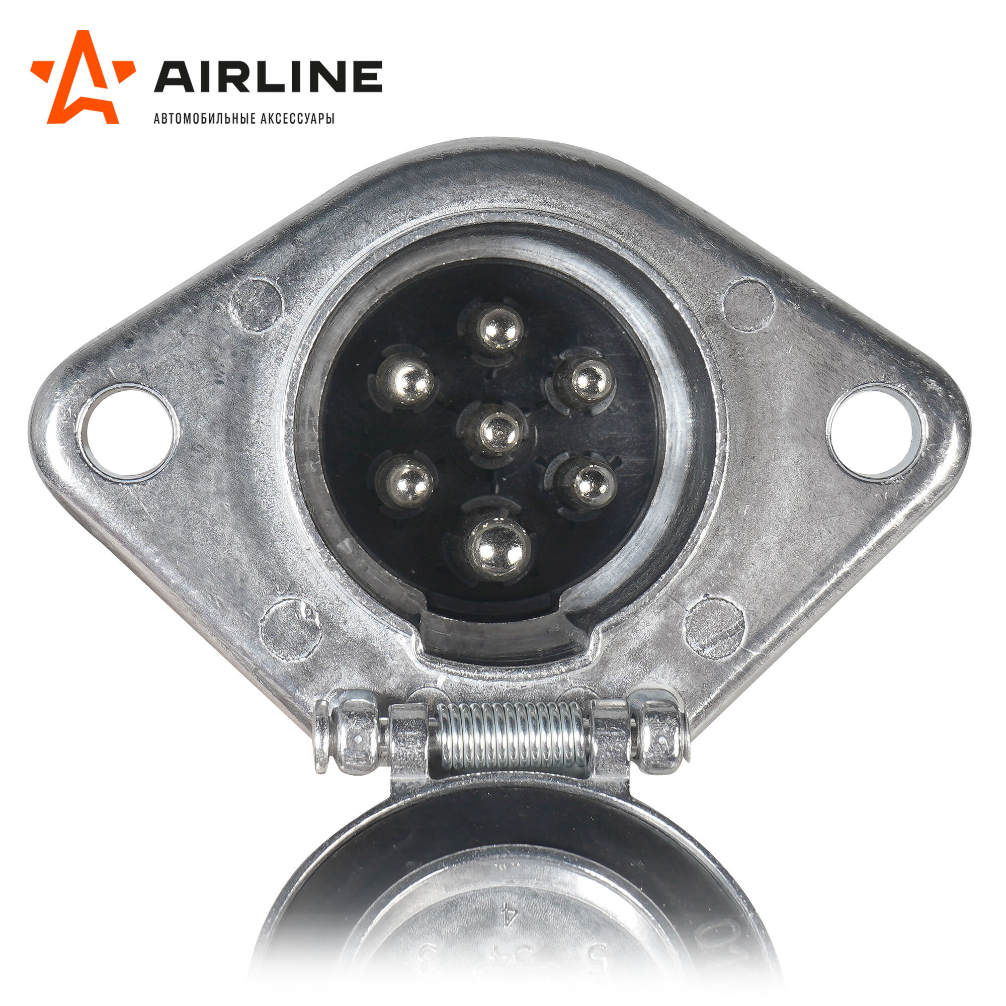 Розетка прицепа/тягача 24В тип-N 7 контактов металл (сальник) ATE-32 AIRLINE