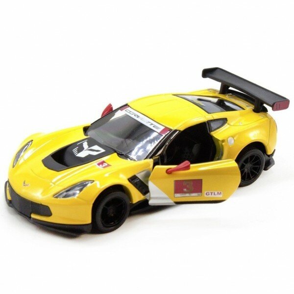 Машинка Kinsmart Corvette C7. R Race Car 2016 136 (желтая), арт. КТ53971