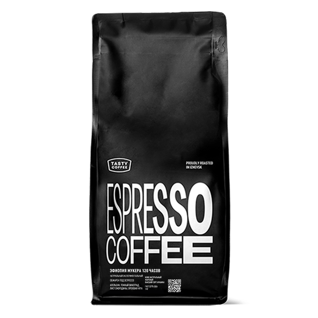 Кофе для эспрессо Эфиопия Мукера 120 часов Tasty Coffee, в зёрнах, 1000 г — фото 1