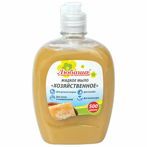 Упаковка 12 шт Мыло жидкое 500 г любаша Хозяйственное флип-топ 606380 1344₽