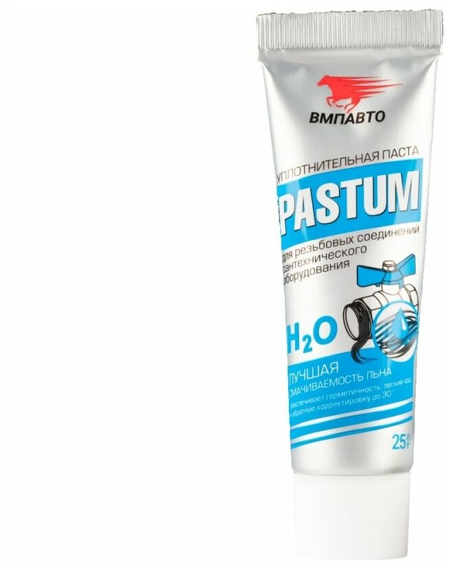 Паста для уплотнения резьбовых соединений ВМПАВТО Pastum H2O, 25г туба 8101