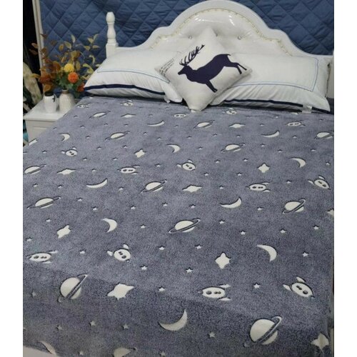 Плед плюшевый космос детский