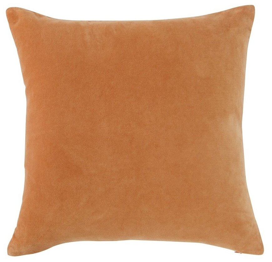 Чехол на подушку из хлопкового бархата коричневого цвета из коллекции Essential 45х45 см Tkano TK21-CC0011