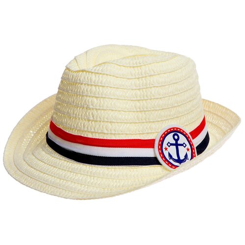 Шляпа Overhat летняя, солома, размер 52, бежевый, белый