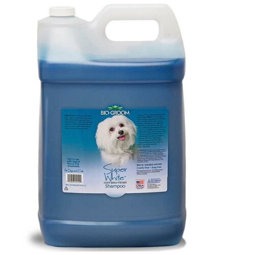 Super White шампунь для собак белого и светлых окрасов 9,5 л (2.5 Gallon) bio groom anti shed шампунь против линьки концентрат 1 8 3 8 л