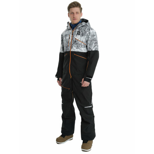 Комбинезон Picture Organic Xplore Suit для сноубординга, мембранный, водонепроницаемый, воздухопроницаемый, герметичные швы, вентиляция, регулируемый капюшон, карман для ски-пасса, манжеты, утепленный, размер S, белый, черный