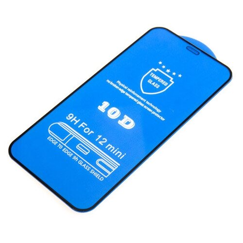 Защитное Стекло 10D для iPhone 12 mini, черное