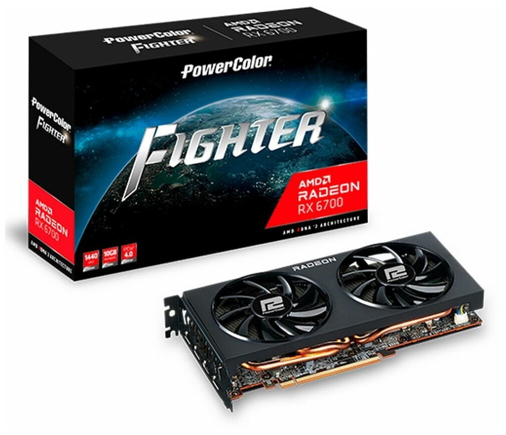 Видеокарта PowerColor Fighter Radeon RX 6700 10GB (AXRX 6700 10GBD6-3DH/OC)