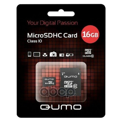 Карта Памяти , Secure Digital Micro 16gb, Sdhc, Class 10 Qumo 17560 QUMO арт. 17560 карта памяти 16gb mirex micro secure digital hc class 10 13613 ad10sd16 с переходником под sd оригинальная