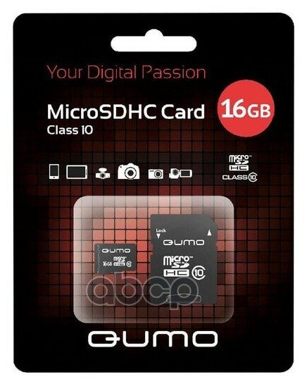 QUMO 17560 Карта памяти , Secure Digital Micro 16Gb, SDHC, class 10 QUMO 17560