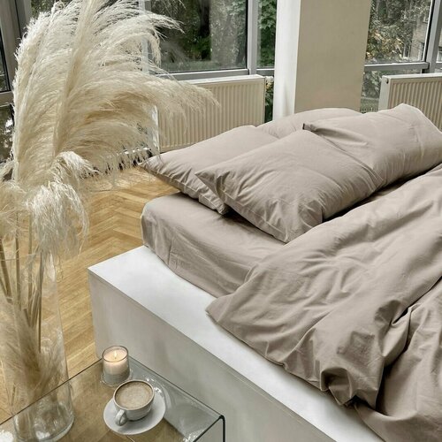 Пододеяльник 220х200 из варёного хлопка, цвет Dark Beige