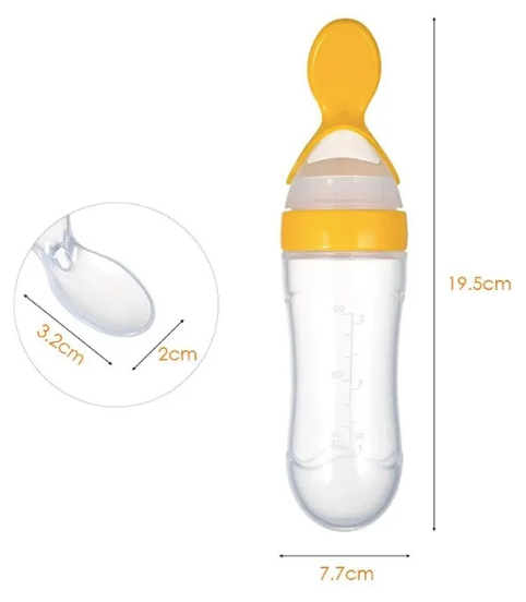 IBRICO / Детская силиконовая бутылочка для кормления / Ложка дозатор для введения первого прикорма