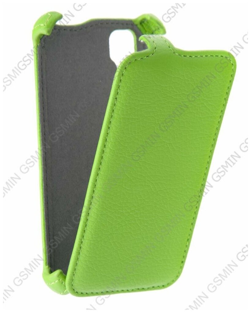 Кожаный чехол для Explay Onyx Aksberry Protective Flip Case (Зелёный)