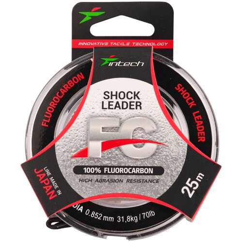 леска intech fc shock leader 25м 0 373мм 7 7кг 17lb флюорокарбон Леска Intech FC SHOCK LEADER 25м 0.852мм 31.8кг 70Lb, флюорокарбон