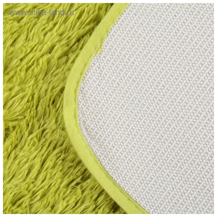 Набор ковриков для ванной и туалета Доляна «Пушистик», 2 шт: 40×50, 50×80 см, цвет зелёный - фотография № 2