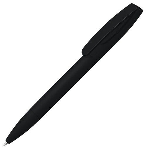 Шариковая ручка Coral Gum с прорезиненным soft-touch корпусом и клипом, черный