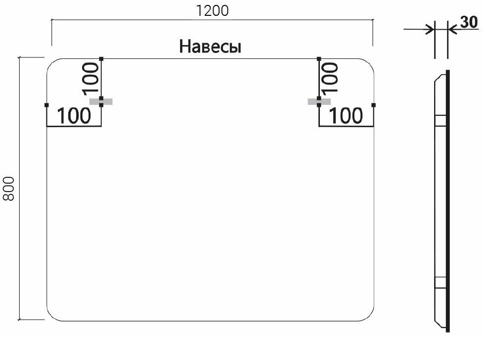 Зеркало LED VLM-3MA120 1200х800 c сенсорным выключателем и диммером - фотография № 10