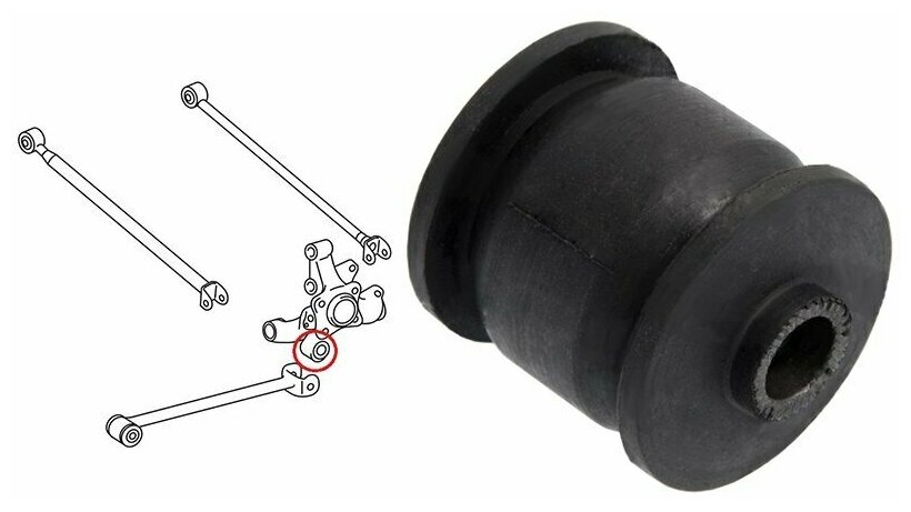 Сайлентблок задней цапфы (к продольной тяге) CALDINA CORONA CARINA 92-02 HARRIER 03-08 HIGHLA