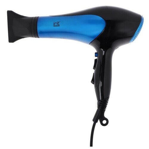 Фен Irit IR-3101 1500 Вт 2 скорости 3 режима 1 насадка шнур 18 м чёрно-синий 244800₽