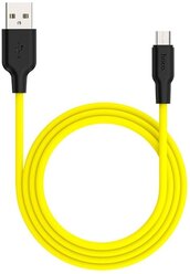 Кабель Hoco X21 Plus USB - MicroUSB, 1 м, черный/желтый