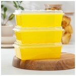 Набор контейнеров для заморозки 1 л Zip, 3 шт, цвет желтый - изображение