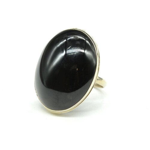 Кольцо Радуга Камня, обсидиан, размер 19, коричневый, черный кольцо радуга камня обсидиан размер 19 синий черный