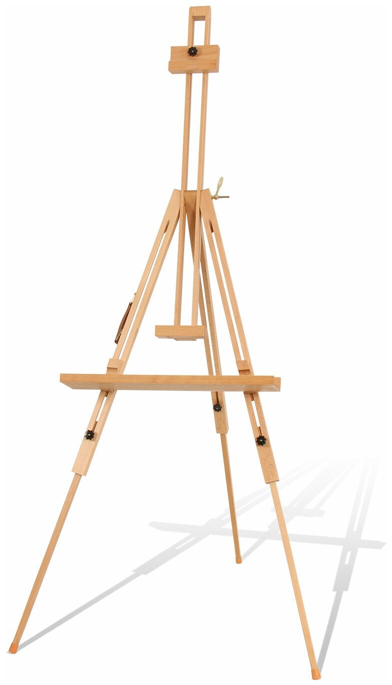 Мольберт для рисования напольный деревянный бук с полкой высота 132-192см высота холста 112см Brauberg Art 192262