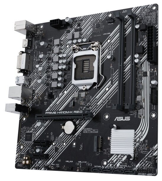 Материнская плата ASUS Prime H410M-K R20 H470 Socket-1200 2xDDR4 4xSATA3 1xM2 1xPCI-E16x 2xUSB32 DVI-D HDMI Glan mATX