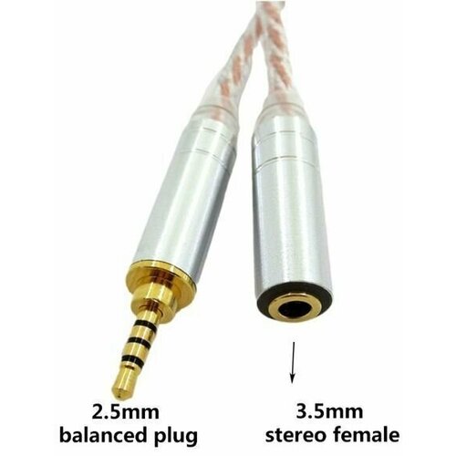 Кабель-переходник для наушников, усилителей и аудиотехники 2.5мм (Папа-баланс) на 3.5 (Мама-стерео)