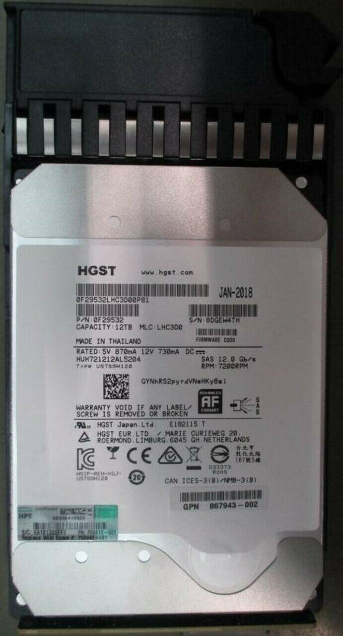 Жесткие диски HP Жесткий диск HP 12TB 7.2K SAS MSA 12G DP LFF P00442-001