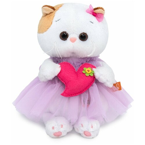 Мягкая игрушка BUDI BASA Кошка Ли-Ли BABY в платье с сердечком